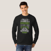倉庫係パレットのスキャナーとバーコード倉庫 Tシャツ (正面フル)