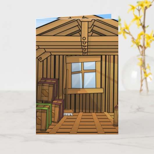 倉庫小屋 カード (黄色い花)