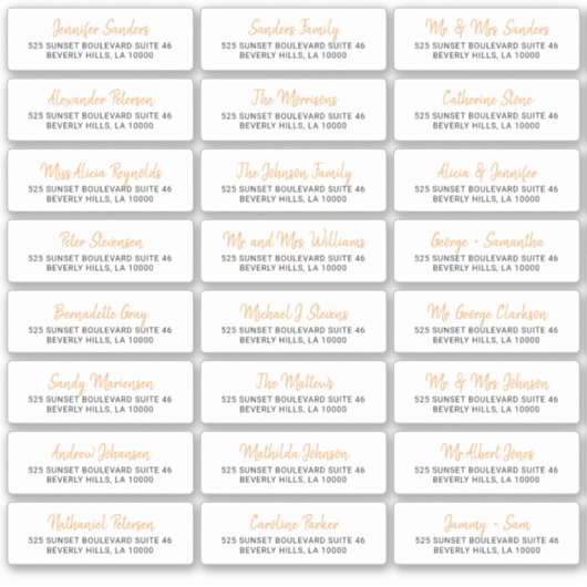 個々のエレガントゲスト住所 シールのスクリプト シール (正面)