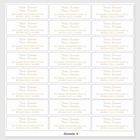 個々のカスタムゲストメール住所 シール (シート)