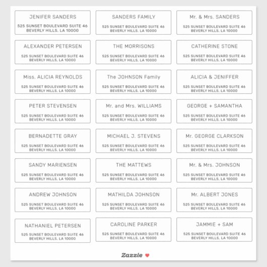 個々のカスタムゲストメール住所 シール (シート)