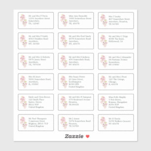 個々のゲスト名アドレス春の花 シール