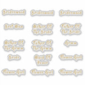 個々のブライダルパーティタイトル金ゴールド書 シール (正面)