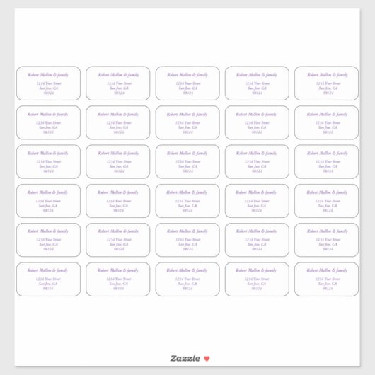 個々の宛先ラベル縁どNo シール (シート)