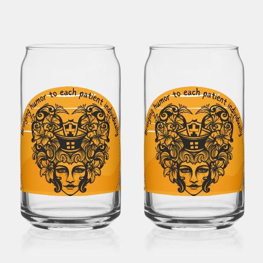 個々の患者にユーモアをもたらす ガラス缶 (正面)