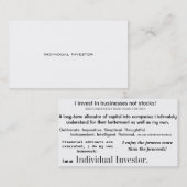 個々の投資家の名刺 名刺 (正面/裏面)