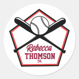 個々の選手ギフトのための野球ギフトラベル ラウンドシール