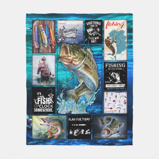 個人おもしろいの漁師の魚釣り愛好者への贈り物 フリースブランケット (正面)