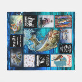 個人おもしろいの漁師の魚釣り愛好者への贈り物 フリースブランケット (正面(横))