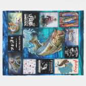 個人おもしろいの漁師の魚釣り愛好者への贈り物 フリースブランケット (正面(横))