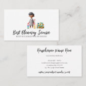 個人おもしろい漫画の男性の清掃 名刺 (正面/裏面)