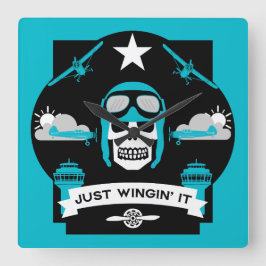 個人および商用パイロットギフト スクエア壁時計