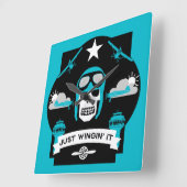 個人および商用パイロットギフト スクエア壁時計 (傾斜)