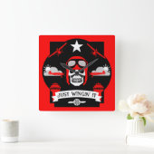 個人および商用パイロットギフト スクエア壁時計 (ホーム)