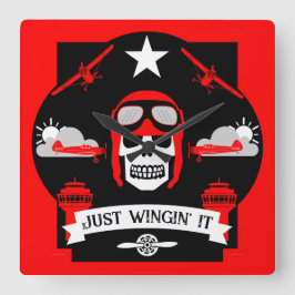 個人および商用パイロットギフト スクエア壁時計