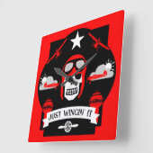 個人および商用パイロットギフト スクエア壁時計 (傾斜)