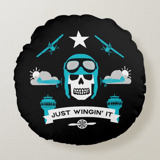 個人および商用パイロットギフト ラウンドクッション (正面)
