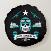 個人および商用パイロットギフト ラウンドクッション (裏面)