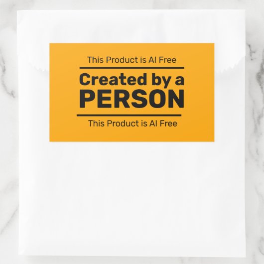 個人によって作成 – AIフリー – オレンジ色のカスタム文字 長方形シール (バッグ)