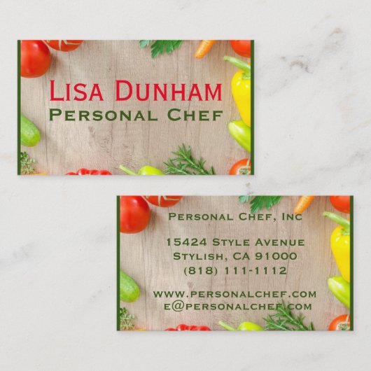 個人のシェフの名刺 名刺 (正面/裏面)