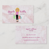 個人のショッパーBlondeの女性ロゴ名刺 名刺 (正面/裏面)