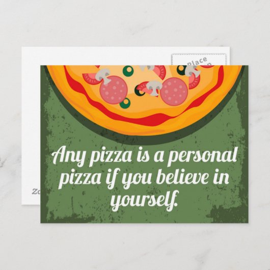 個人のピザおもしろい引用文 ポストカード (正面/裏面)