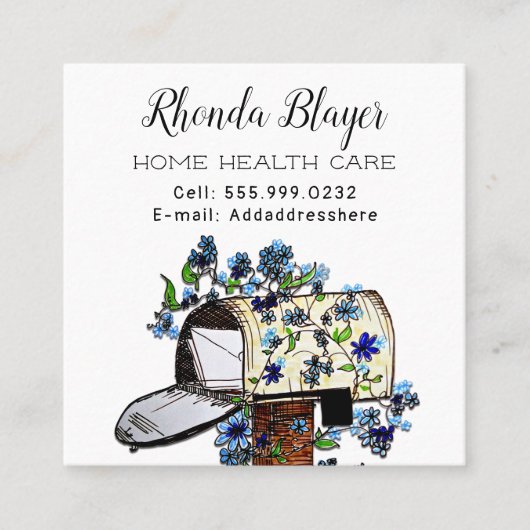 個人のホームベースの広告名刺 スクエア名刺 (正面)