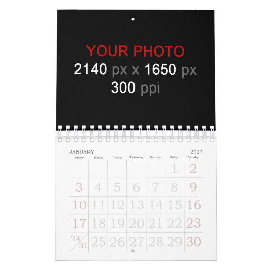 個人の作成 カレンダー (1月 2027)