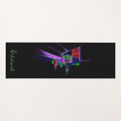 個人の健康フィットネスは彼のために黒と紫 ヨガマット (正面(横))