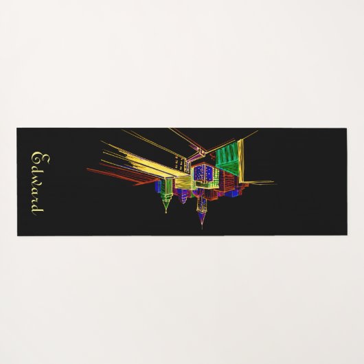 個人の健康フィットネスは彼のために黒と黄色 ヨガマット (裏面(横))