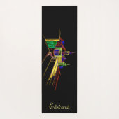 個人の健康フィットネスは彼のために黒と黄色 ヨガマット (裏面)