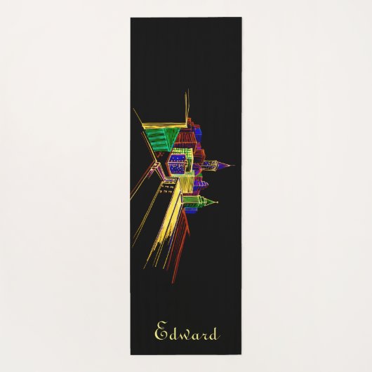 個人の健康フィットネスは彼のために黒と黄色 ヨガマット (裏面)