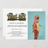 個人の写真付き恐竜の招待状 招待状 (正面/裏面)