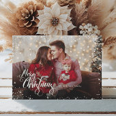 個人の写真 メリークリスマス 赤い ホリデーカード