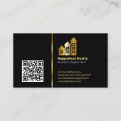 個人の写真、QRコード、ロゴ付き不動産仲介業者 名刺 (裏面)