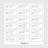 個人の名前と住所結婚のゲストフローラ シール (シート)