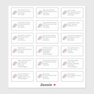 個人の名前と住所結婚のゲストフローラ シール