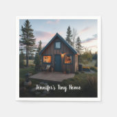 個人の小さなホームフォトを作成する スタンダードカクテルナプキン (正面)