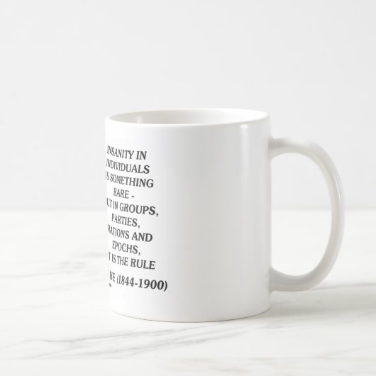 個人の引用文でまれなNietzscheの精神異常 コーヒーマグカップ (右)