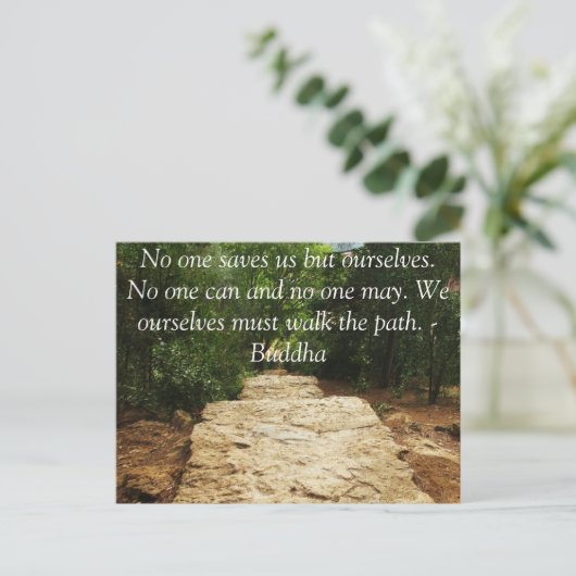 個人の救済と選択についての仏引用文 ポストカード (スタンド正面)