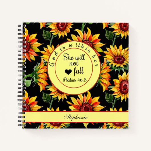 個人の神を選ぶ彼女のひまわり聖なる書物、 経典 ノートブック (正面)