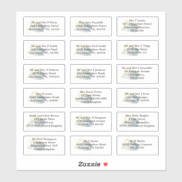 個人の結婚ゲスト名アドレス青グラデーション シール