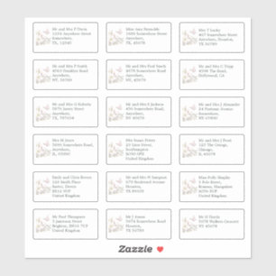 個人の結婚ゲスト名アドレスMagnolias シール