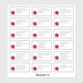 個人の結婚ゲスト名アドレスRed Rose シール (シート)