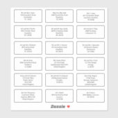 個人の結婚ゲスト名アドレスSansスタイル シール (シート)