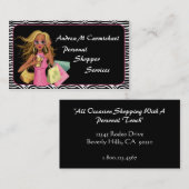 個人の買い物客ゼブラ印刷ビジネスカード 名刺 (正面/裏面)