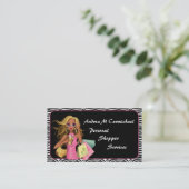 個人の買い物客ゼブラ印刷ビジネスカード 名刺 (スタンド正面)