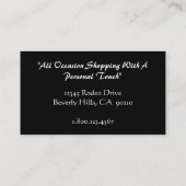 個人の買い物客ゼブラ印刷ビジネスカード 名刺 (裏面)