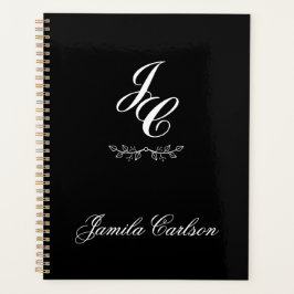 個人イニシャルと名前のミニマリスト プランナー手帳