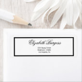 個人エレガントモノグラム白黒 ラベル (インサイチュ)